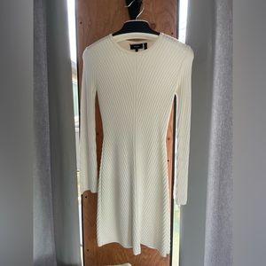 White ribbed theory dress
